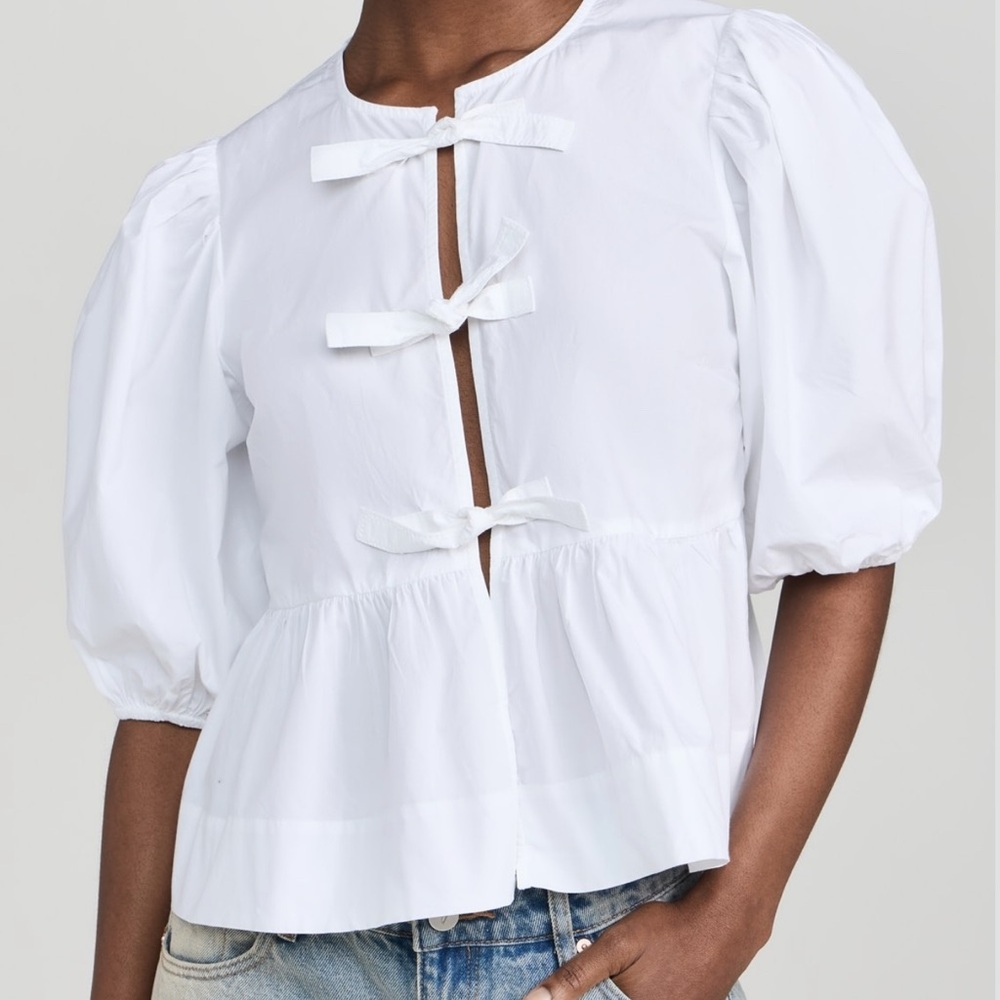 GANNI Bow Blouse XL